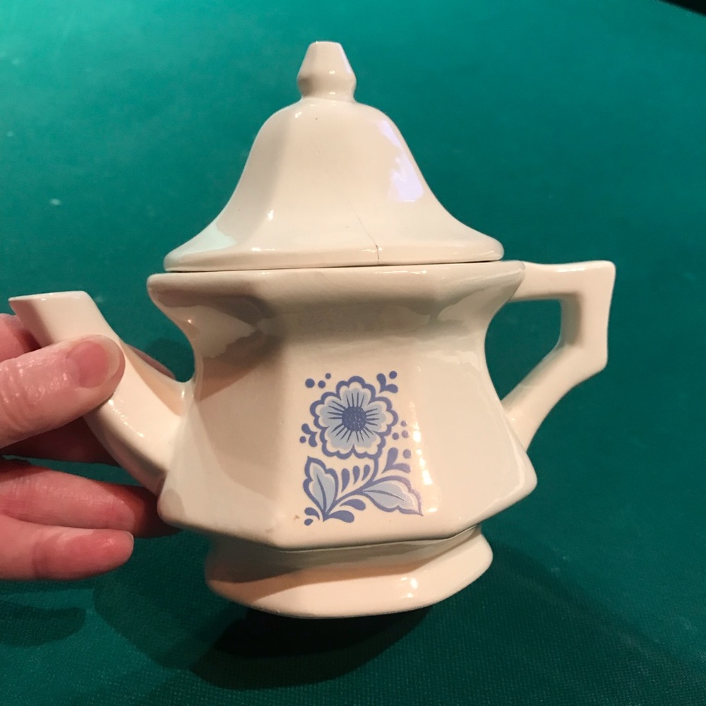Ceramic Tea Pot with blue floral design